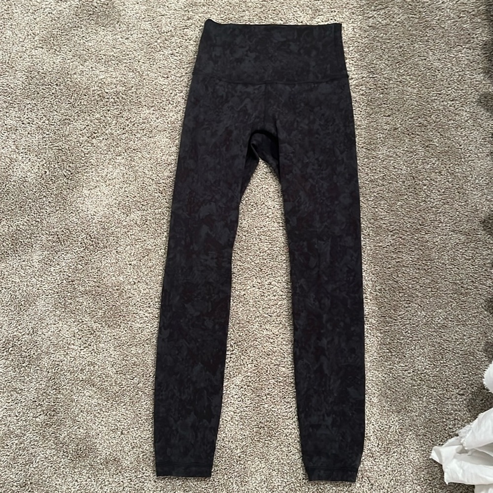 Lululemon align leggings, 25 inch, black snake print, size 2